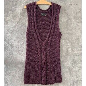 Number (N)ine Purple Silk Linen Cashmere Sweater Dress Tunic Cable Knit Sz S/M?